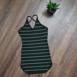 Yuri Black and White Striped Mini Tank Dress